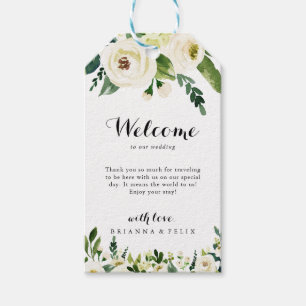 Etiquetas Para Regalos Bienvenida al Boda floral de otoño blanco