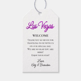 Etiquetas Para Regalos Bienvenida al Boda Purple Las Vegas Sparkles