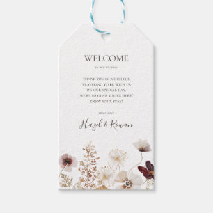 Etiquetas Para Regalos Bienvenida al Copper Burgundy Wildflower Boda