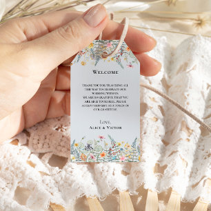Etiquetas Para Regalos Bienvenida al simple Boda de Flor Silvestre Fern D