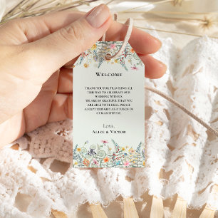 Etiquetas Para Regalos Bienvenida al simple Boda Wildflower Fern Mint Gre