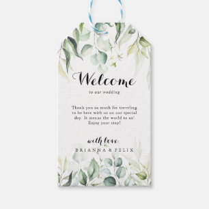 Etiquetas Para Regalos Bienvenida Boda de Agua Eucalyptus Greenery
