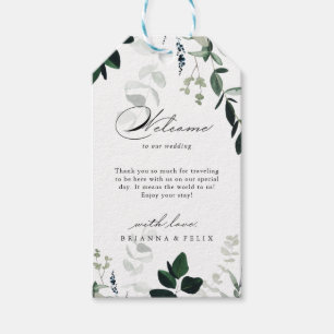 Etiquetas Para Regalos Bienvenida Boda de caligrafía de vegetación Minima