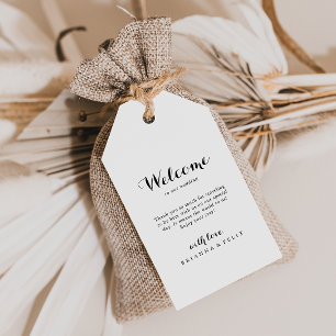 Etiquetas Para Regalos Bienvenida Boda de caligrafía moderna