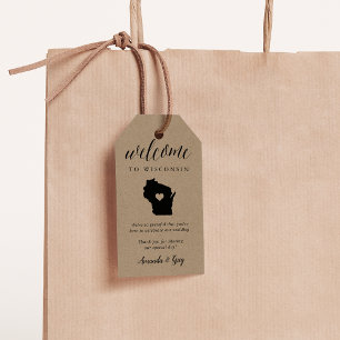 Etiquetas Para Regalos Bienvenida Boda de Wisconsin