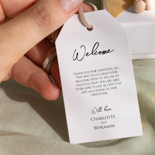 Etiquetas Para Regalos Bienvenida de boda de destino Minimalista simple