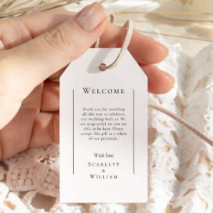 Etiquetas Para Regalos Bienvenida de boda de destino moderno simple