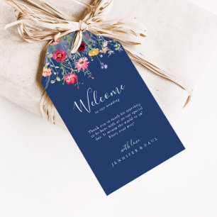 Etiquetas Para Regalos Bienvenida el Boda de Flor Silvestre Boho Multicol