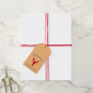 Etiquetas Para Regalos Bienvenida Marisco moderno Nombre del logo de la l
