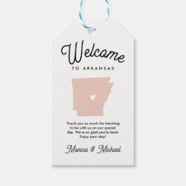 Etiquetas Para Regalos Bienvenido al Boda ARKANSAS CUALQUIER COLOR