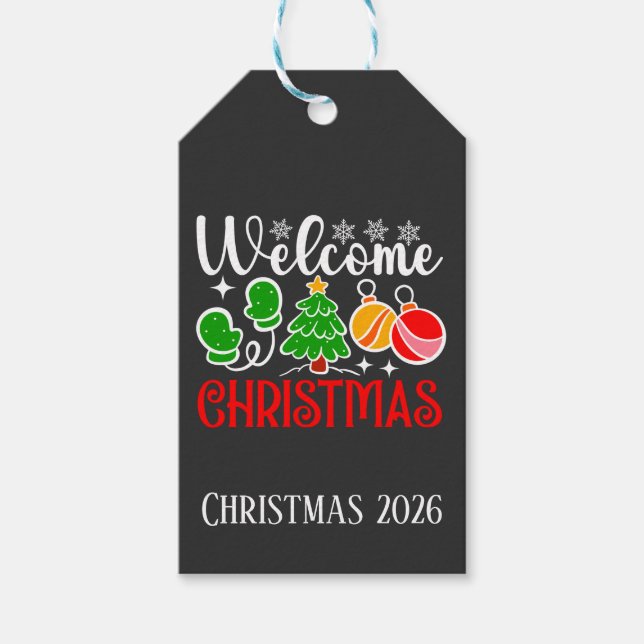 Etiquetas Para Regalos Bienvenido Navidad (Anverso)