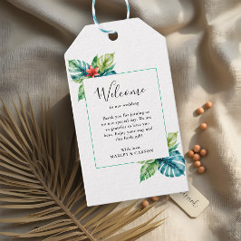 Etiquetas Para Regalos Bienvenidos a Boho Garden Wedding Botany Greenery