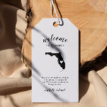 Etiquetas Para Regalos Bienvenidos a Florida | Boda caligráfico<br><div class="desc">¡¡¡Comparte un mensaje de bienvenida para tu boda en el ESTADO SUNSHINE de Florida!!! Personalice las etiquetas con la ubicación de su boda, una breve nota de bienvenida, sus nombres y la fecha del boda. Estas etiquetas son perfectas para bodas de destino y bolsos de bienvenida para huéspedes del hotel....</div>