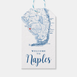 Etiquetas Para Regalos Bienvenidos al Favor de la Boda de Nápoles en Flor