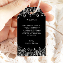 Etiquetas Para Regalos Bienvenidos Bodas de verde blanco y negro