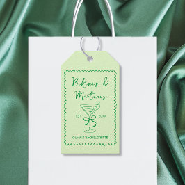 Etiquetas Para Regalos Bikinis de mano y martinis Bow