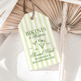 Etiquetas Para Regalos Bikinis y Martinis Green Strike