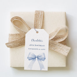 Etiquetas Para Regalos Birthday light blue bow DIY write by hand