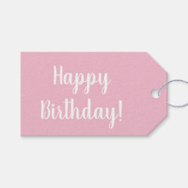 Etiquetas Para Regalos Birthday Pastel Pink White Typography