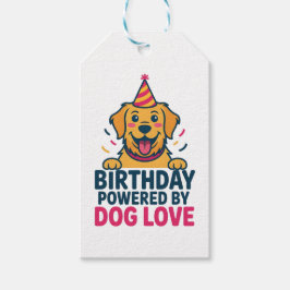 Etiquetas Para Regalos Birthday Powered by Dog Love Illustration