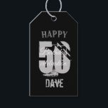 Etiquetas Para Regalos Black 50th Any Age Birthday Gracias<br><div class="desc">Black 50th Any Age Birthday Gracias etiqueta de regalo</div>