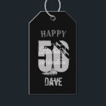 Etiquetas Para Regalos Black 50th Any Age Birthday Gracias<br><div class="desc">Black 50th Any Age Birthday Gracias etiqueta de regalo</div>