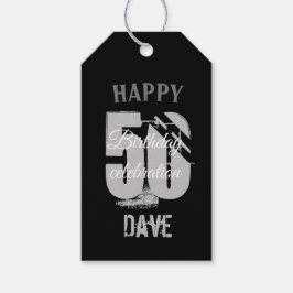 Etiquetas Para Regalos Black 50th Any Age Birthday Gracias