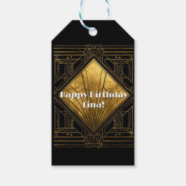Etiquetas Para Regalos Black and Gold Art Deco Paper Napkins