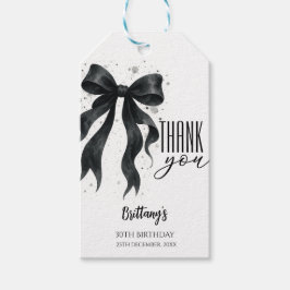 Etiquetas Para Regalos Black Bow Cumpleaños Moderno 30