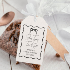 Etiquetas Para Regalos Black Bow está atando el favor de la ducha de novi