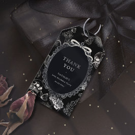 Etiquetas Para Regalos Black Bow Floral Skull RIP 20s 30th Birthday Party