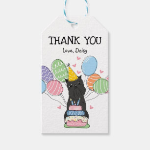 Etiquetas Para Regalos Black Brussels Griffon Dog Favor de cumpleaños