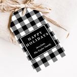 Etiquetas Para Regalos Black Buffalo Plaid Pattern Christmas<br><div class="desc">These black buffalo plaid pattern Christmas gift tags are perfect for a traditional holiday present. The design features a classic black and white buffalo plaid pattern. Personalize these gift tags with your name.</div>