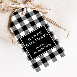 Etiquetas Para Regalos Black Buffalo Plaid Pattern Christmas