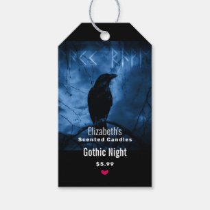 Etiquetas Para Regalos Black Crow con Runes Dark Gótico Style Shop