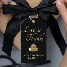 Black & Gold Birday Cake Gracias