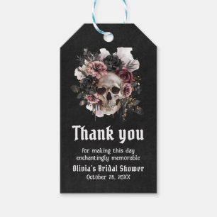 Etiquetas Para Regalos Black Halloween Floral Skull Gothic Bridal Shower