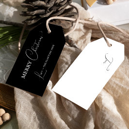 Etiquetas Para Regalos Black Simple Merry Christmas