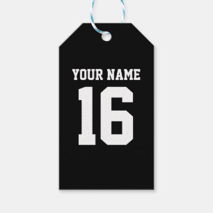 Etiquetas Para Regalos Black Sporty Team Jersey