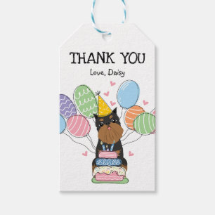 Etiquetas Para Regalos Black Tan Brussels Griffon Dog Favor de cumpleaños