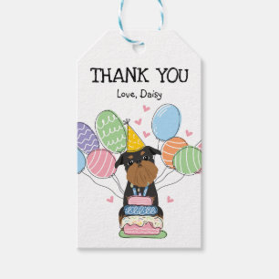 Etiquetas Para Regalos Black Tan Brussels Griffon Dog Favor de cumpleaños