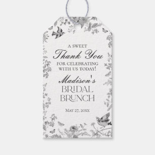 Etiquetas Para Regalos Black Toile De Jouy Floral Bridal Brunch Favores