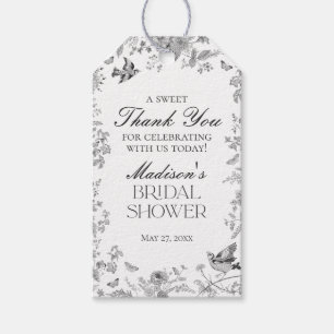 Etiquetas Para Regalos Black Toile De Jouy Floral Bridal Shower Favorita