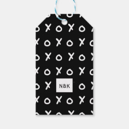 Etiquetas Para Regalos Black & White X O XO X&O's Fiesta Divertida Lindo