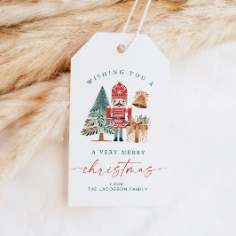 Etiquetas Para Regalos BLAIR Cascanueces Rojo Escandinavo de Navidad
