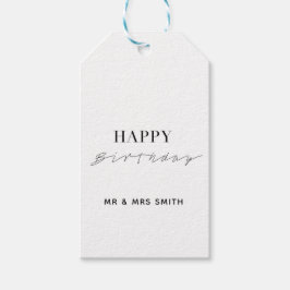 Etiquetas Para Regalos Blanco "Feliz cumpleaños" personalizado