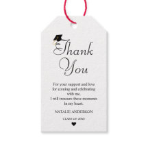 Blanco Negro Moderno Mínimo Gracias Graduación