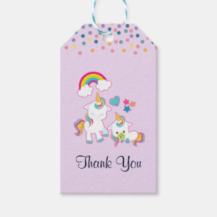 Etiquetas Para Regalos Blanco y blanco lindo Unicornio mamá mágica y bebé