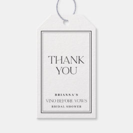 Etiquetas Para Regalos Blanco y negro: Gracias a Vino antes de los votos