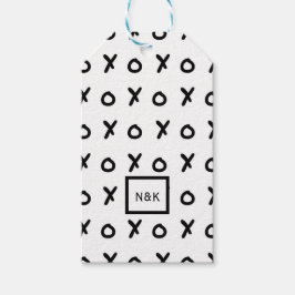 Etiquetas Para Regalos Blanco y negro X O XO X&O's Moda Lindo